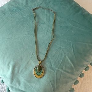 Lia Sophia multicolored green pendant necklace